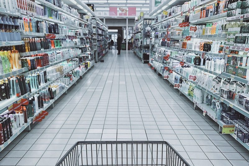 Retail aisle set up for an in-person brand representation campaign